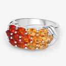 1.56 Carat Genuine Fire Opal .925 Sterling Silver Ring-9