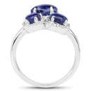 2.28 Carat Genuine Blue Aventurine And White Topaz .925 Sterling Silver Ring-5