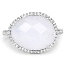 7.33 Carat Genuine White Rainbow Moonstone And White Topaz .925 Sterling Silver Ring-6