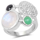 5.90 Carat Genuine Multi Stone .925 Sterling Silver Ring-4