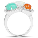 4.82 Carat Genuine Multi Stone .925 Sterling Silver Ring-5