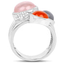 5.96 Carat Genuine Multi Stone .925 Sterling Silver Ring-5