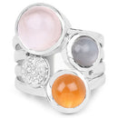 5.96 Carat Genuine Multi Stone .925 Sterling Silver Ring-6