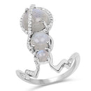 2.79 Carat Genuine Labradorite And White Topaz .925 Sterling Silver Ring-4