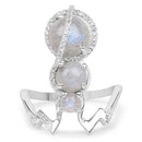 2.79 Carat Genuine Labradorite And White Topaz .925 Sterling Silver Ring-6