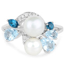 4.96 Carat Genuine Multi Stones .925 Sterling Silver Ring-6