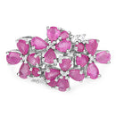 3.51 Carat Genuine Ruby and White Zircon .925 Sterling Silver Ring-6