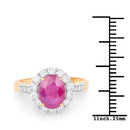 2.84 Carat Genuine Burma Ruby and White Diamond 18K Yellow Gold Ring-6