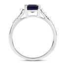 3.07 Carat Glass Filled Sapphire and White Zircon .925 Sterling Silver Ring-6