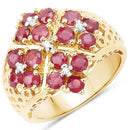 2.13 Carat Genuine Ruby and White Topaz .925 Sterling Silver Ring-5