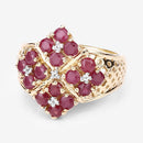 2.13 Carat Genuine Ruby and White Topaz .925 Sterling Silver Ring-8