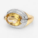 4.56 Carat Genuine Citrine and White Diamond .925 Sterling Silver Ring-8
