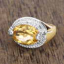 4.56 Carat Genuine Citrine and White Diamond .925 Sterling Silver Ring-13