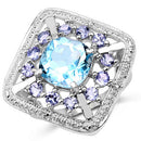 4.24 Carat Genuine Blue Topaz and Tanzanite .925 Sterling Silver Ring-5