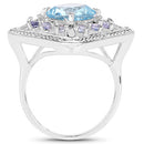 4.24 Carat Genuine Blue Topaz and Tanzanite .925 Sterling Silver Ring-6