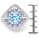 4.24 Carat Genuine Blue Topaz and Tanzanite .925 Sterling Silver Ring-7