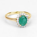 1.39 Carat Genuine Zambian Emerald and White Diamond 10K Yellow Gold Ring-9