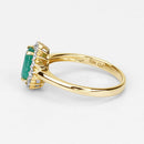 1.39 Carat Genuine Zambian Emerald and White Diamond 10K Yellow Gold Ring-11