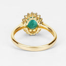 1.39 Carat Genuine Zambian Emerald and White Diamond 10K Yellow Gold Ring-12