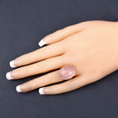15.60 Carat Genuine Rose Quartz .925 Sterling Silver Ring-14