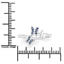0.14 Carat Genuine Blue Sapphire .925 Sterling Silver Ring-7