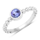 0.47 Carat Genuine Tanzanite .925 Sterling Silver Ring-3