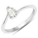 14K White Gold 0.50 Carat Genuine White Diamond Ring-4