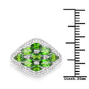 2.37 Carat Genuine Chrome Diopside and White Diamond .925 Sterling Silver Ring-6