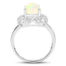 1.73 Carat Genuine Ethiopian Opal & White Topaz .925 Sterling Silver Ring-5