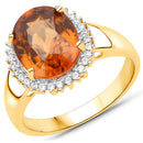 3.90 Carat Genuine Zircon Zanzibar and White Zircon .925 Sterling Silver Ring-3