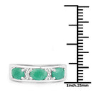 1.38 Carat Genuine Emerald and White Topaz .925 Sterling Silver Ring-7