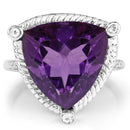 8.29 Carat Genuine Amethyst and White Topaz .925 Sterling Silver Ring-6