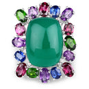 26.67 Carat Genuine Multi Stones .925 Sterling Silver Ring-6