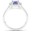 1.51 Carat Genuine Tanzanite and White Topaz .925 Sterling Silver ring-5