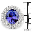 10.79 Carat Genuine Tanzanite and White Diamond 18K White Gold Ring-7