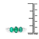 1.14 Carat Genuine Zambian Emerald and White Diamond 14K White Gold Ring-6
