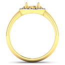 0.22 Carat Genuine White Diamond 14K Yellow Gold Semi Mount Ring - holds 9x7mm Oval Gemstone-6