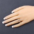 0.22 Carat Genuine White Diamond 14K Yellow Gold Semi Mount Ring - holds 9x7mm Oval Gemstone-10
