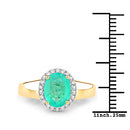 1.87 Carat Genuine Zambian Emerald and White Diamond 14K Yellow Gold Ring-6