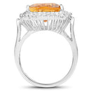 8.56 Carat Genuine Citrine and White Topaz .925 Sterling Silver Ring-5