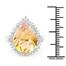 8.56 Carat Genuine Citrine and White Topaz .925 Sterling Silver Ring-6