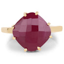 14K Yellow Gold Plated 8.95 Carat Glass Filled Ruby .925 Sterling Silver Ring-6