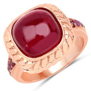 9.14 Carat Glass Filled Ruby and Ruby .925 Sterling Silver Ring-4