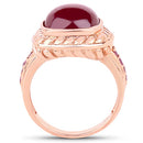9.14 Carat Glass Filled Ruby and Ruby .925 Sterling Silver Ring-5