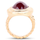 14K Rose Gold Plated 17.60 Carat Genuine Glass Filled Ruby .925 Sterling Silver Ring-5