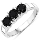 0.99 Carat Genuine Black Diamond .925 Sterling Silver Ring-4