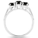 0.99 Carat Genuine Black Diamond .925 Sterling Silver Ring-5