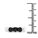 0.99 Carat Genuine Black Diamond .925 Sterling Silver Ring-6