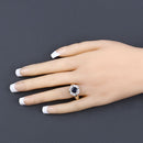 1.71 Carat Genuine Blue Sapphire and White Diamond 10K Yellow Gold Ring-5