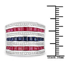 3.36 Carat Genuine Multi Stones .925 Sterling Silver Ring-6